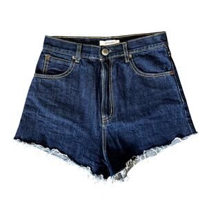 Moussy Vintage Co Denim Jean Shorts Deep Indigo Blue Size 2